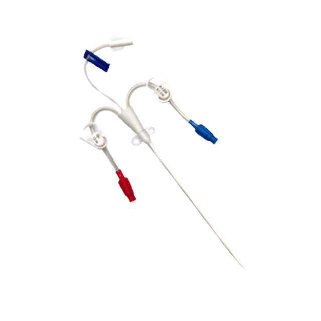 12Fr 16cm Triple Lumen Hemodialysis Catheter Kit - Curved Extension