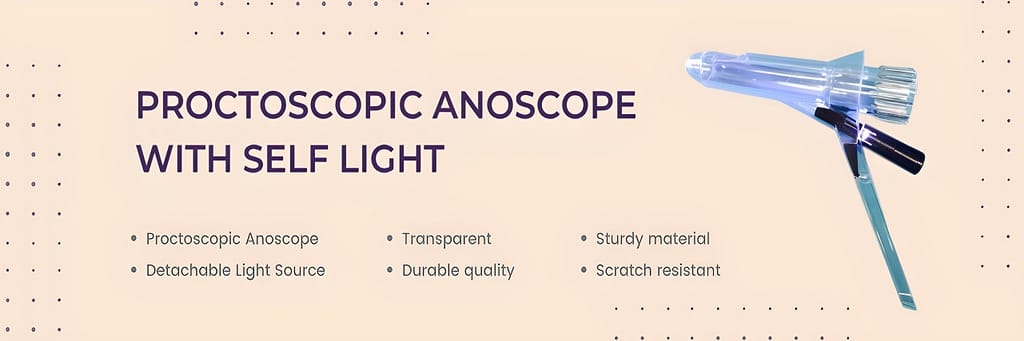 De proctoscopische anoscoop met lichtbron