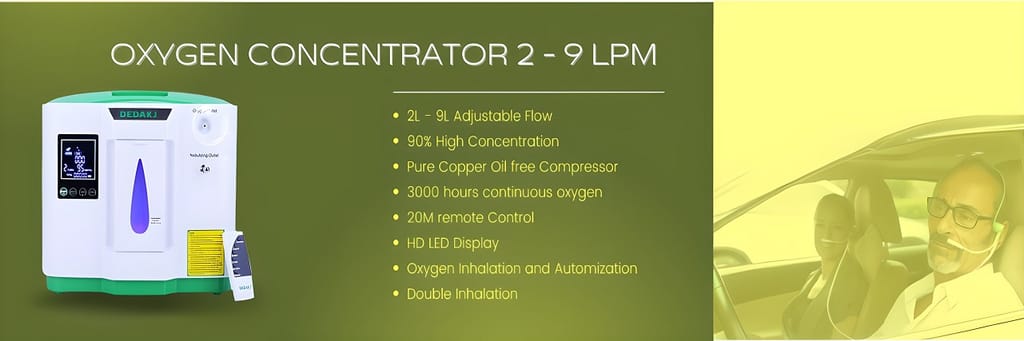 Dedakj Portable Oxygen Concentrator 2Ltr - 9Ltr