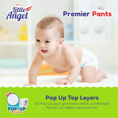 Little Angle Premier Baby Diaper Pants Pack of 3 (84 Pieces)