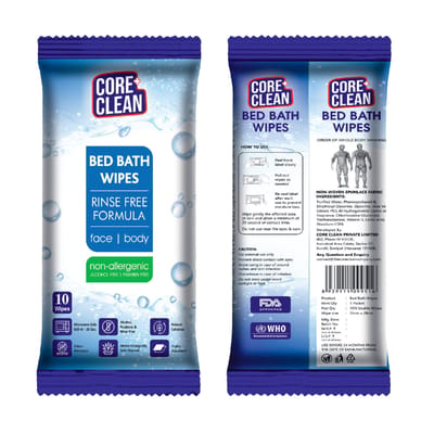 Core Clean Bed &amp; Body Wipes (10 Træk)