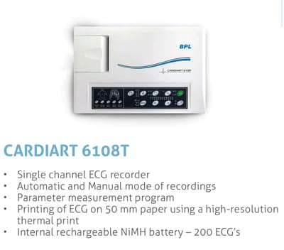 कार्डियर्ट 6108-टी (सिंगल चैनल ईसीजी रिकॉर्डर)