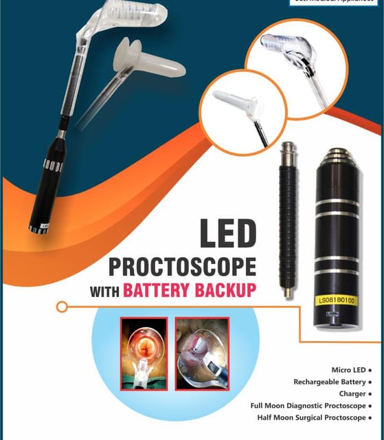 Proctoscope with Rechargeable Led Light Source