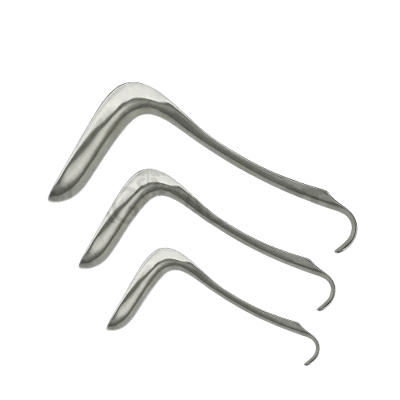 Stainless Steel Single Ended Sims Speculum Set of 3
