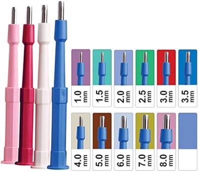 Plastic Disposable Biopsy Punches -Set 10 Punches